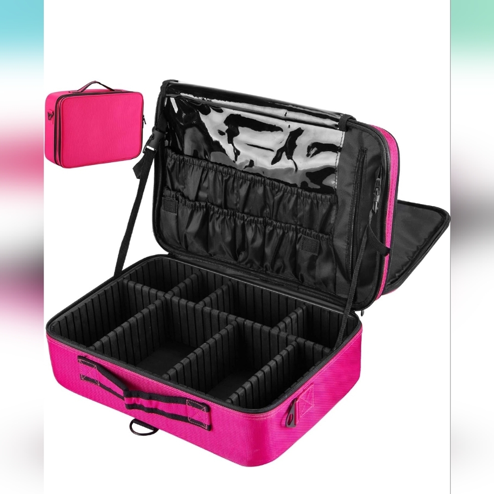 Large Pink Makeup Organizer Case